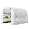Greenhouse approx. 2.7 x 2 x 2 m, Film Greenhouse with Shelves, Roll-Up Zipper Door, 6 Mesh Windows, Support Poles