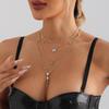 Accessories Multi-Layer Vintage Diamond-Encrusted Butterfly Tassel Pendant Necklace Women'S Trend Sexy Clavicle Chain