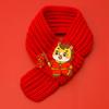 Yousheng Red Knitted Cat Scarf Year of The Horse Dog Scarf Chinese New Year Pet Scarf for Cats And Small Dogs Festive Costume Accessory