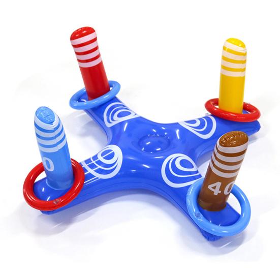 1 Набор Надувное Кольцо для Бросания в Бассейн с 45720 Кольцами Дети Взрослые В помещении Плавающий Крест Баскетбольная Стойка ПВХ