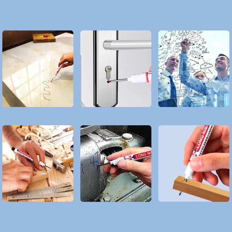 Длинный маркер для строительства ручка для металла масло водонепроницаемый тонкая головка деревянная ручка для рукоделия удлиненная 20 мм длинная головка глубокое отверстие