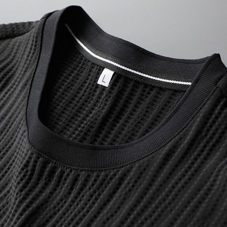 Summer Large Size Casual Stretchy Pleats Shirt and Trousers 2 Pcs Tracksuit