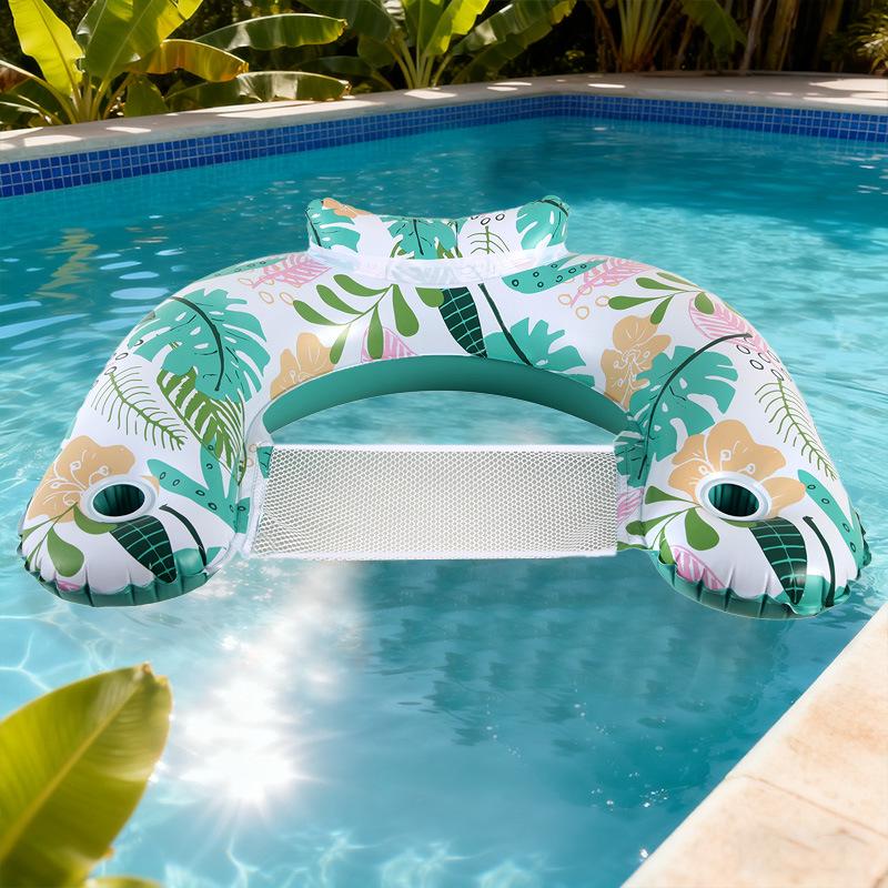 Foldable Adult Inflatable Water Lounge Chair with Net Bed