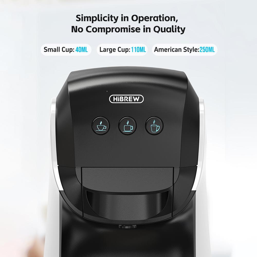 HiBREW H3B 3-in-1 Capsule Coffee Machine, 20Bar Pressure, 850ml Water Tank, 7-temp Settings, Magnetic Cup Holder Adjustment