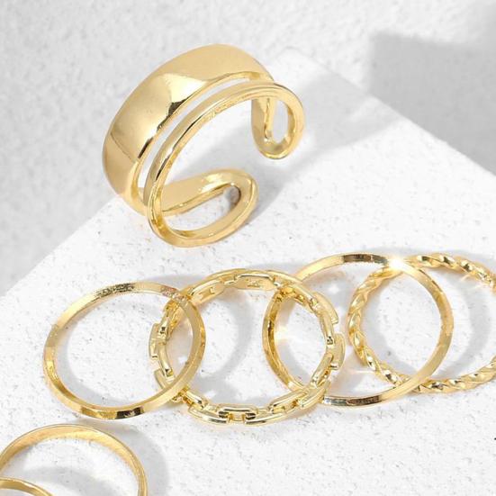 7 шт./комплект женских колец на палец, изысканный простой набор из цепочек и гладких костяшек