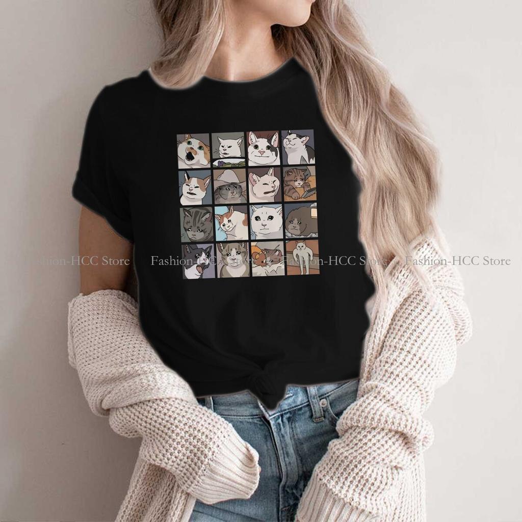 Meme O Neck Tshirt Cat Classic T Shirt Unisexs Tops New Design