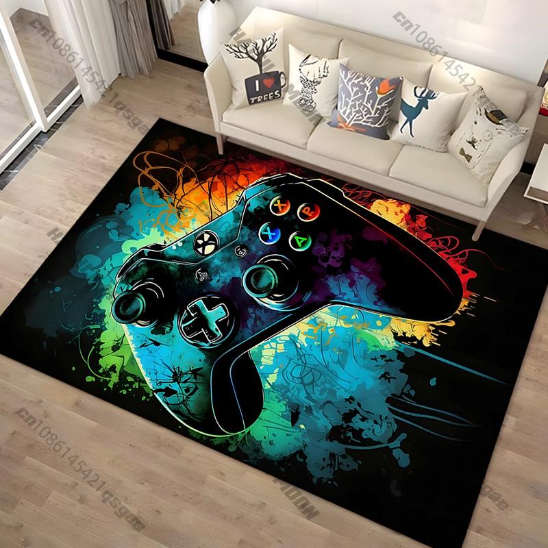 Modern Colorful Gaming Themed Carpet Non Slip Floor Mat for Living Room Kitchen Entrance Door Balcony Washable Rug Home Decor