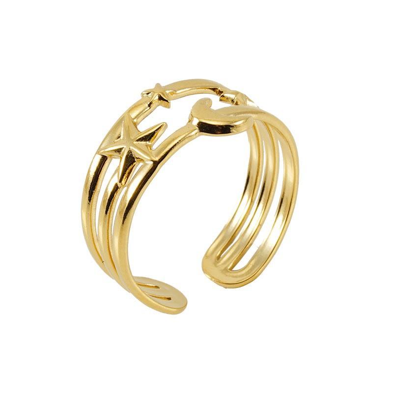 Новое модное кольцо из титановой стали с полым дизайном, нишевое простое женское трендовое открывающееся регулируемое кольцо