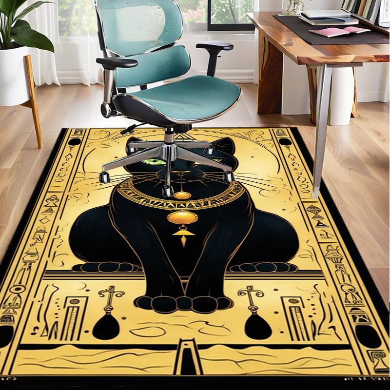 Ancient Egyptian Hieroglyphics Office Rug Chair Mat, Entryway Carpet, Suitable for Front Door, Bedroom, Living Room, Desk, Holiday Gift