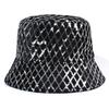 Spring and Autumn new golden velvet bucket hat women, fashionable personality sequined grid sunshade washbasin hat
