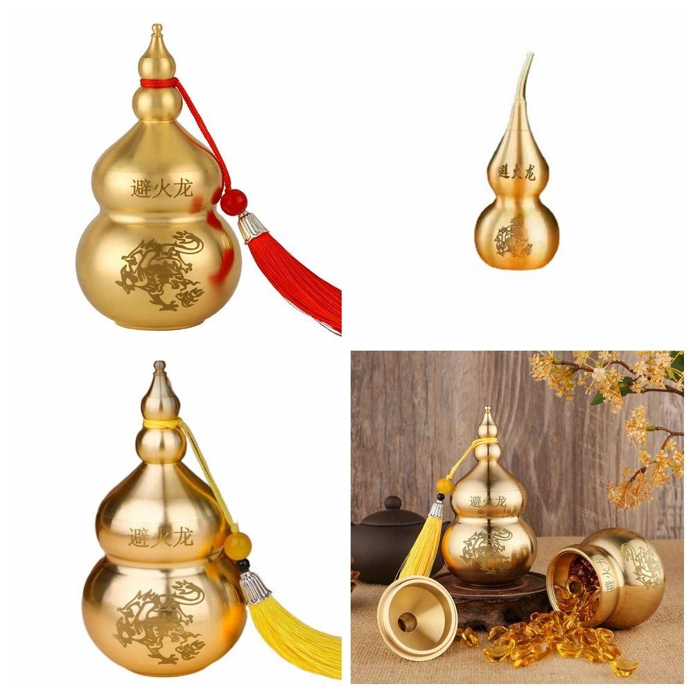 Brass Copper Gourd Handicraft Gourd Ornament Retro Fire-avoiding Dragon Gourd Kitchen