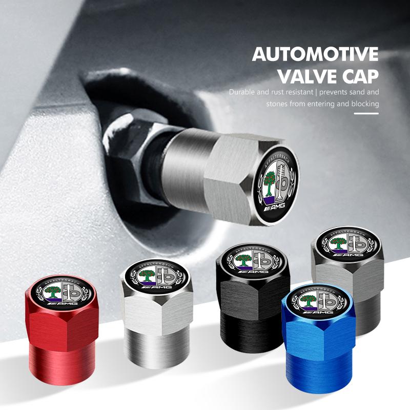For AMG Car Aluminum Alloy Tire Valve Stem Caps Decorative Tires Dustproof Accessories Benz CITAN VITO SPRINTER CLS SLK W202 ZK1