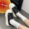 Leather Women's Shell Head Sports Board Shoes 2025 Spring and Autumn New Velcro Platform Muffin Biscuits Little White Shoes