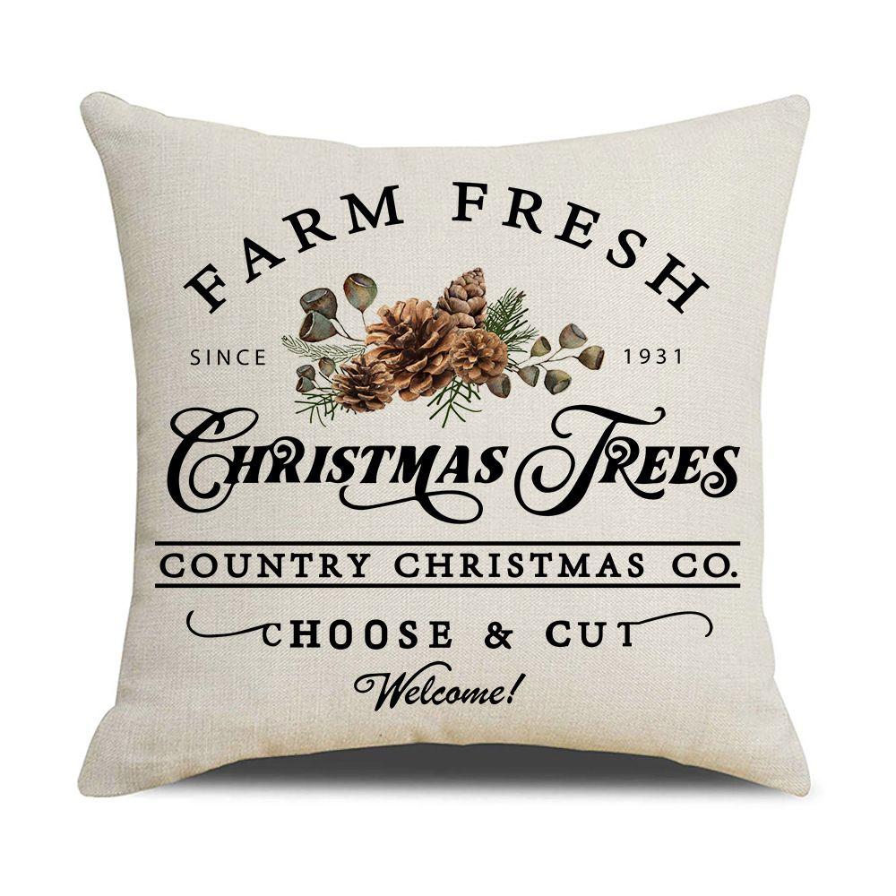 Christmas Gift Home Decorations Cartoon Cushion Cover Pillow Cover Christmas Pillowcase Polyester