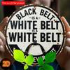2d Flat 20*20cm Retro Circular Wooden Wall Sign, "Black Belt Is White Belt" A Rural Wooden Plaque with Inspiring Messages, for Porch, Living Room, Bar