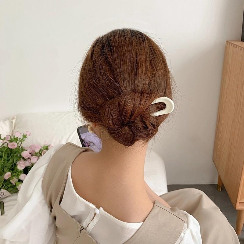 Simple As High-end Candy Colored Hair Sticks For Women Fashionable U-shaped Headwear For Girls Elegant Styling Accessories Gifts