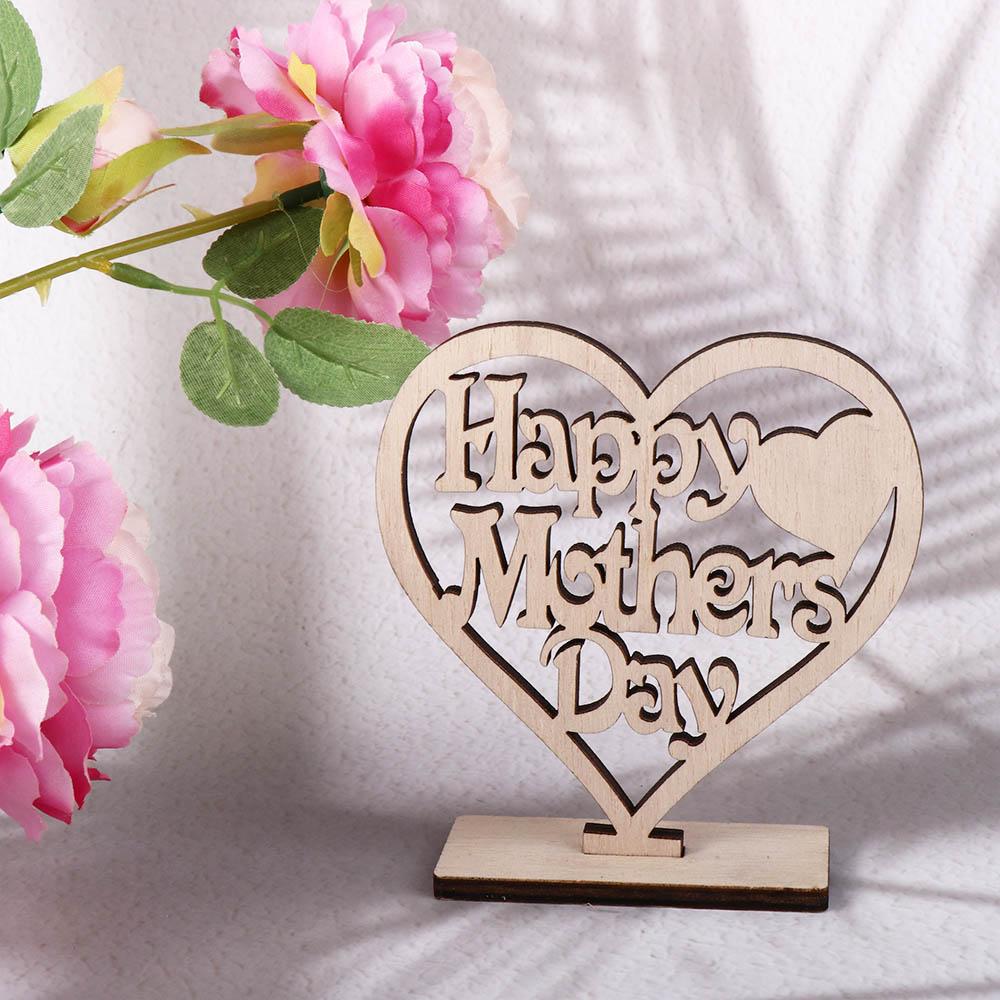 Декор для вечеринки в форме сердца Деревянные вырезы для мамы День матери Идеальный подарок Подарочный орнамент Сердце Табличка Табличка Полый орнамент