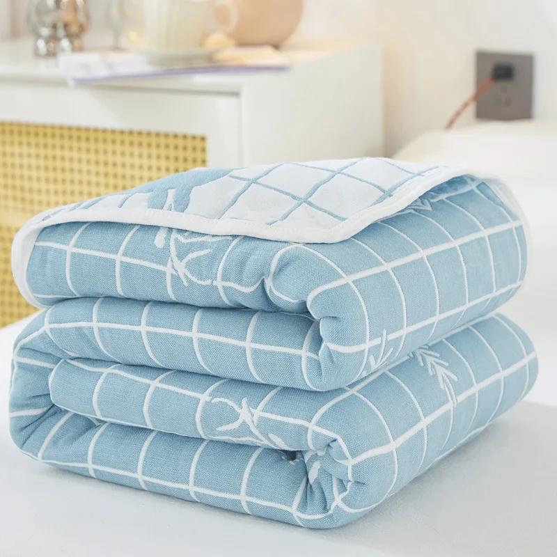Nordic Throw Blanket For Beds Cotton Gauze Towel Quilt Adult Kawaii Blanket Summer Thickened Sofa Cover Soft Cartoon Bedspread
