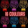Lampe De Chevet 3D LED Rugby Stade Toulousain, Veilleuse Changement De Couleurs, Lampe Tactile Bureau Chambre, Ambiance