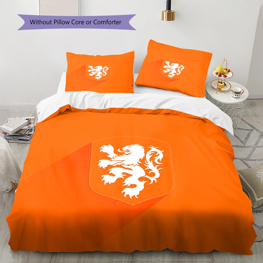 KNVB Pattern Bedding Quilt Set Home Decoration Gift (1 * duvet cover + 2 * pillowcase without core)