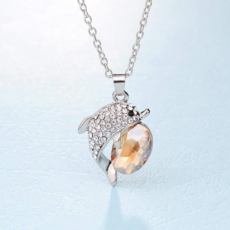 Шикарные ожерелья со стразами в виде большого дельфина для мужчин и женщин, цепочки со льдом, рэперские ювелирные изделия, подарки