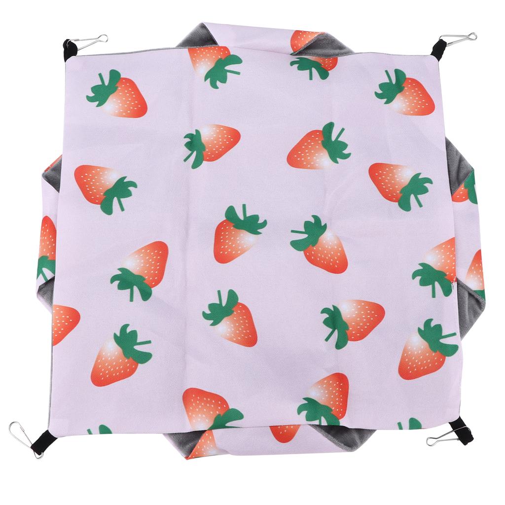 Pet Hamster Hanging Hammock Summer Double Sided Hammock Suitable for Parrots Rabbits Mice SquirrelsS Strawberry