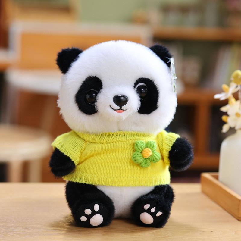 Adorable 25cm Cute Panda Plush Toy With Soft Short Fur Ideal For Kids Birthday Gifts