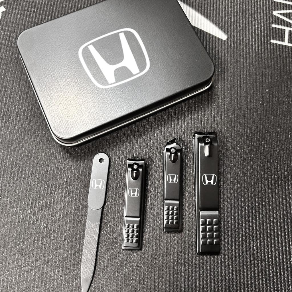 TQDX8 Car Logo Nail Clippers Manicure Beauty Tools 4 Piece Accessories For Honda Civic Accord Crosstour Spirior Odyssey Avancier UR-V