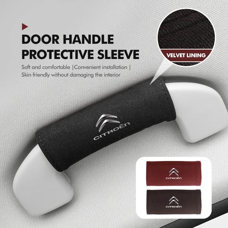 AER4 2pcs Car Roof Armrest Pull Cover Handle Gloves Protection For Citroen Jumper Celysee Cactus Picasso Aircross Saxo Grand