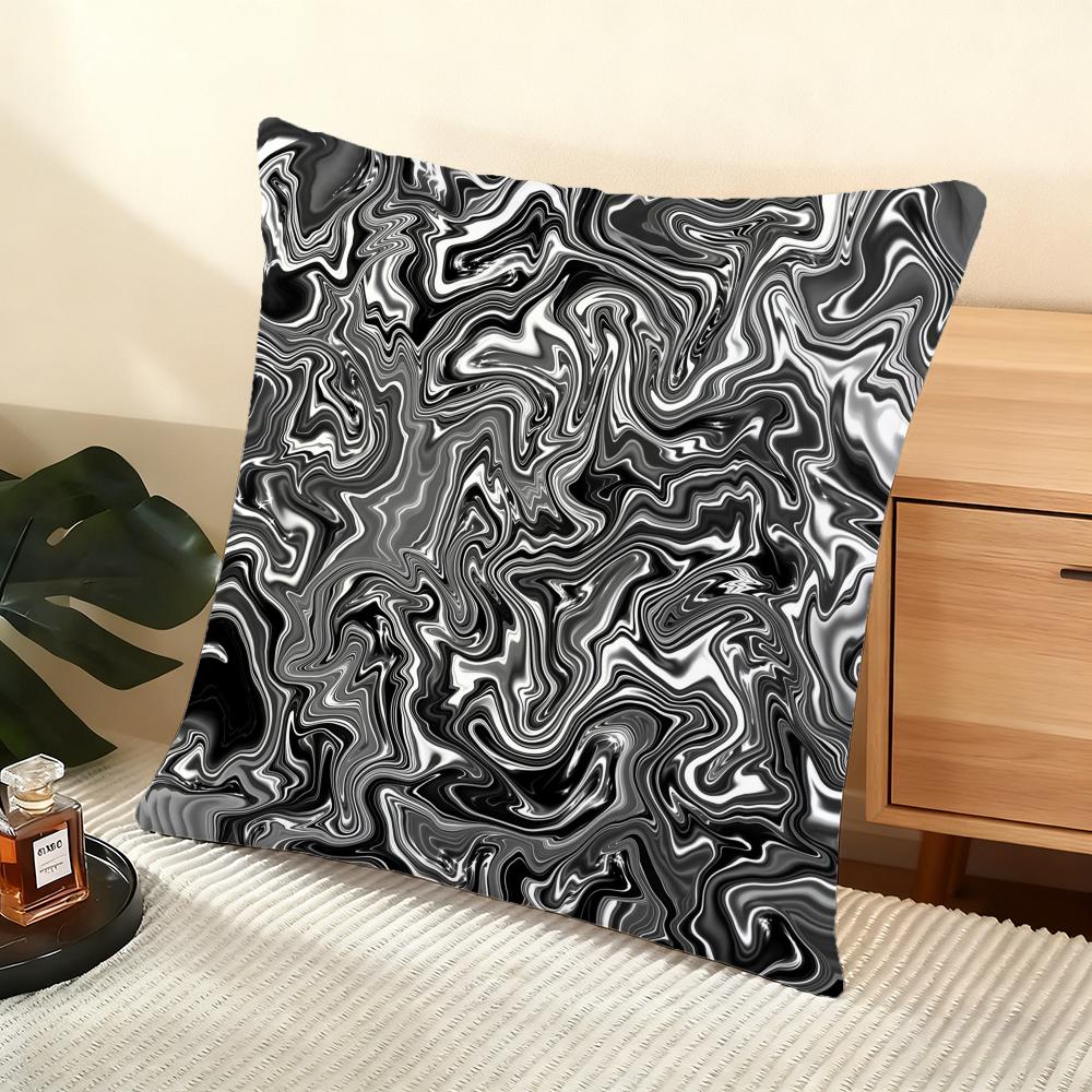 Подушка с чехлом 'Fluid Wave Art' Мягкий коротковорсовый чехол для подушки Гладкая уютная текстура Эстетичный чехол для подушки Декор для дома