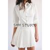 Spring New Women's Clothing White Minimalist Style Single-Breasted Shirt Jumpsuit Dress 4661317