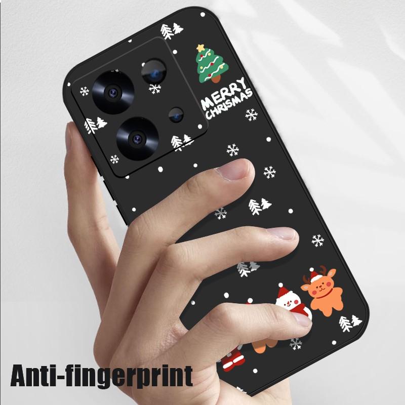 Мягкий тонкий чехол с рисунком рождественской елки для Xiaomi 13T Poco F6 X6 Pro Redmi Note 13 12 Pro 11 10, матовый чехол из ТПУ с ремешком, противоударный чехол для телефона