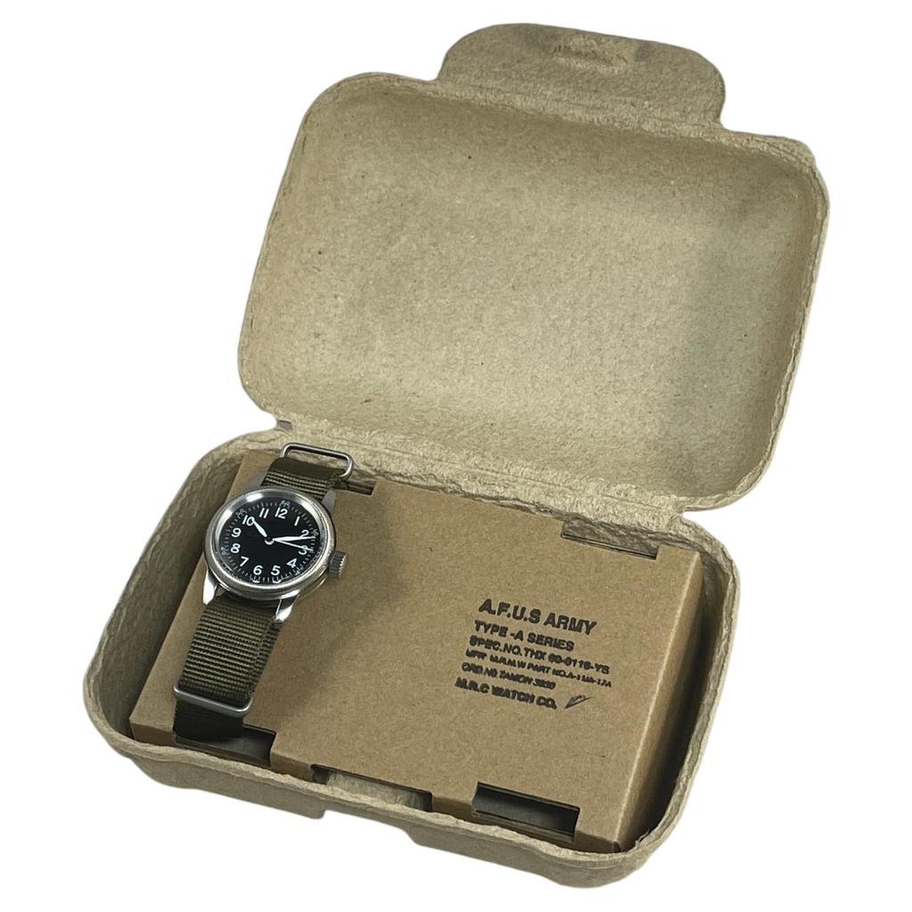 M.R.M.W. Men's Military Watch, Type A-11, 12H, Black Dial, Green Nylon NATO Strap