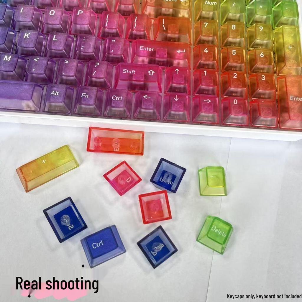 Матовые колпачки с радужным градиентом - Индивидуальная посадка для клавиатур на 61/68/75/87/98 клавиш