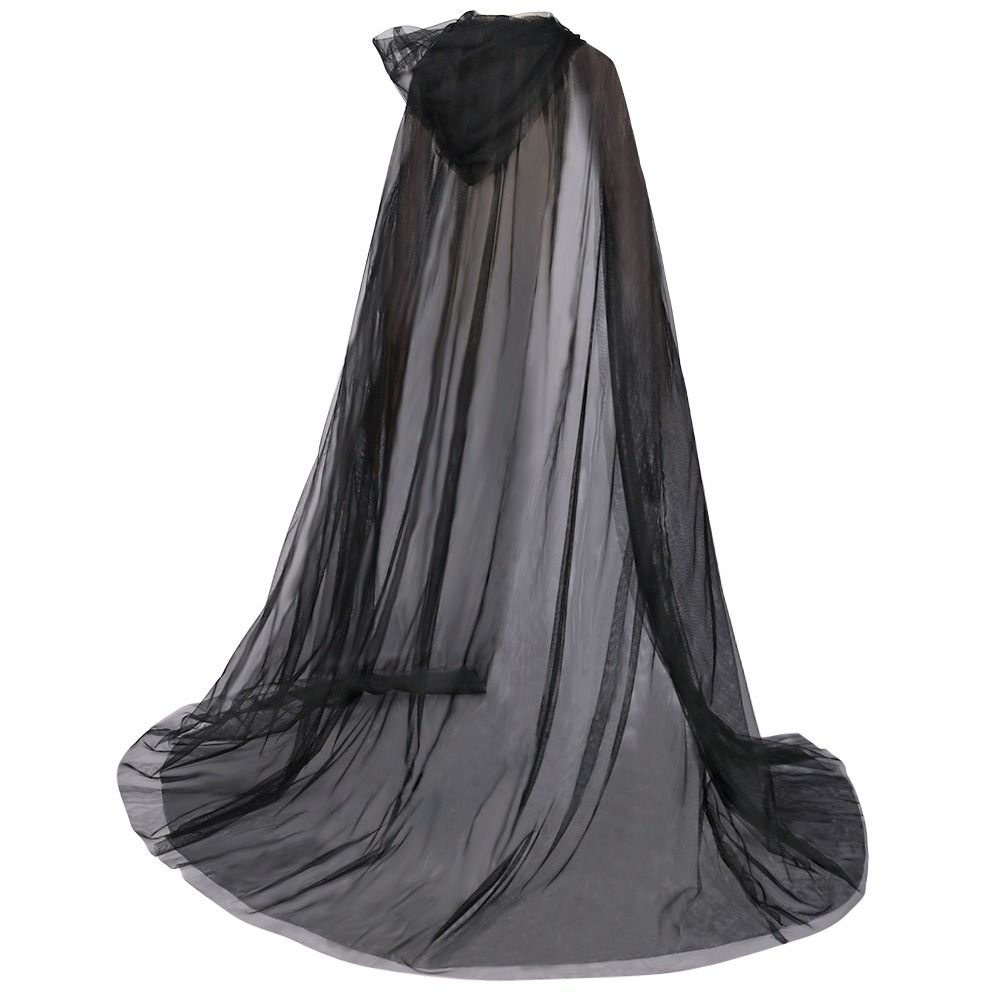 Transparent Mesh Ghost Cloak Dress Up Hooded Cloak Funny Women Halloween Costume  Cosplay