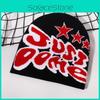 Knitted Hat For Men Women With Letter And Star Embroidery Design For Streetwear Style