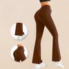 Women's High-Waisted Pocketed Micro-Flare Shark Pants, Yoga Flare Casual Trousers