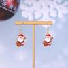 Cartoon Drip Santa Earrings, Personalized Christmas Column Elk Gingerbread Man Earrings