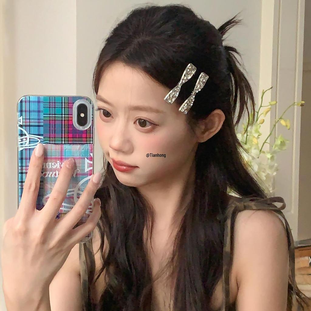 Luxury Water-Sensitive Rhinestone Zircon Bow Duckbill Hair Clip