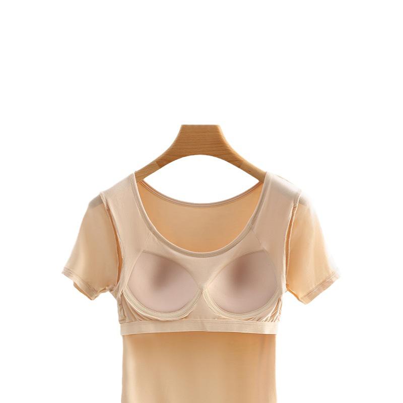 Женский модальный жилет с короткими рукавами, тонкий, большого размера, узкие чашечки