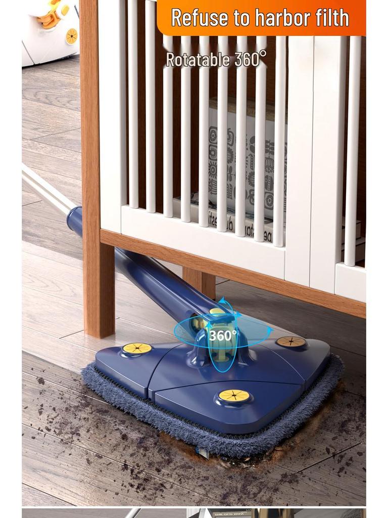 Imitation Hand-Twist Mop with Hands-Free Washing, New Triangular Design for Easy Household Cleaning