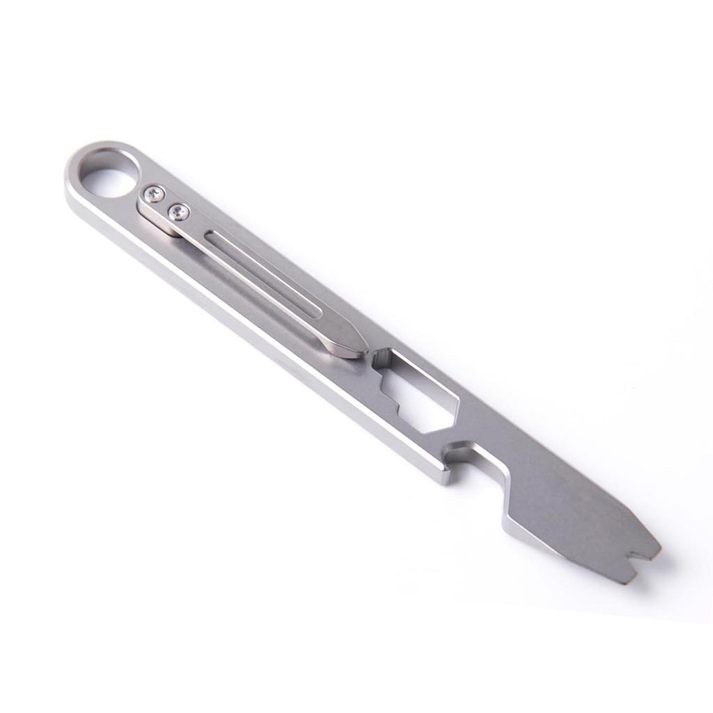 Hamans EDC Prybar Bottle Opener Titanium EDC Prybar Gear Mutitool CM Unit Scale Wrench with Clip 10-in-1