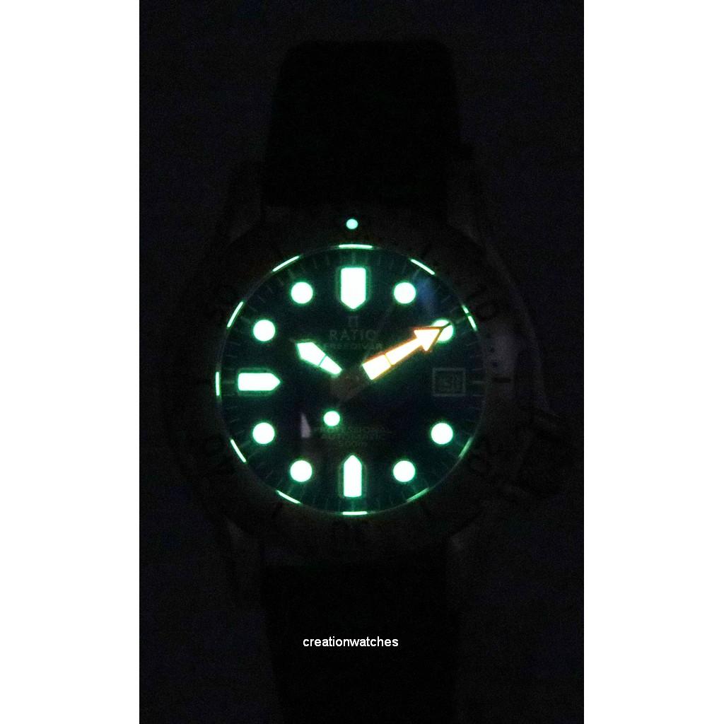 Ratio FreeDiver Профессиональный сапфировый синий Sunray Циферблат Автоматический RTF019 500M Мужские часы