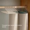 10pcs Seamless Trouser HangerNon-Slip Metal Shirt Trouser Hook Hanger Open Pant Coat Hanger Wardrobe Organzier Clothes Rack