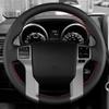 Черный чехол на руль автомобиля с оплеткой из натуральной кожи для Toyota Land Cruiser Prado 2010-2017 Tundra Tacoma 4Runner