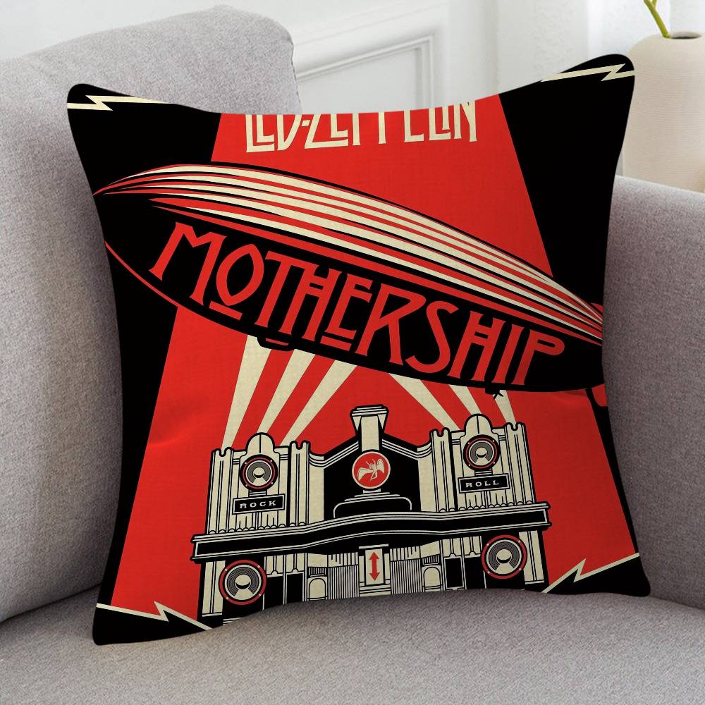 Rock Band Led Zeppelin Cute Cartoon L Game Cushion Cover Pillowcase Upholstery Sofa Throw Pillow Home Decor Pillowcas