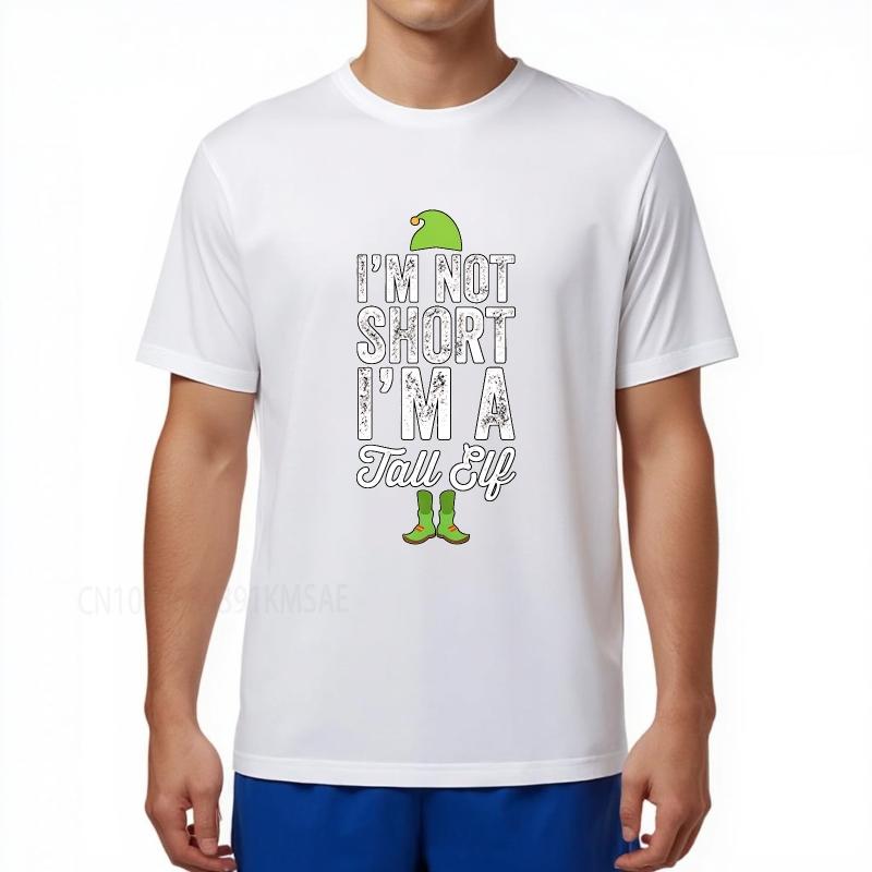Oversized summer For her t shirt Im Not Short Im A Tall Elf Short Sleeve Travel Crew Neck tops summer cotton men tshirt