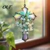 Transparent Acrylic Suncatcher Lily of The Valley Suncatcher, Stained Glass Style Hanging Botanical Art Decor Ornament with Metal Chain, Elegant