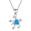 Fashionable and Popular Blue Peach Heart Turtle Imported Pendant Necklace for Womens Versatile Necklace