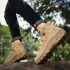 Outdoor High-top Boots Men Thick-soled Shock-absorbing Combat Boots Men Breathable Soft Wear-resistant Casual Hiking Shoes Men